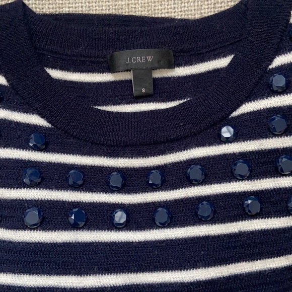 Jcrew Jeweled Striped Swing Sweater - Picture 5 of 5